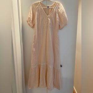 OLD NAVY- Pale Pink Embroidered Midi Dress